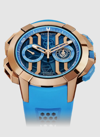 Jacob & Co Replica watch EPIC X CHRONO 44 EDITION MANCHESTER CITY II ROSE GOLD EC430.43.AH.AA.A